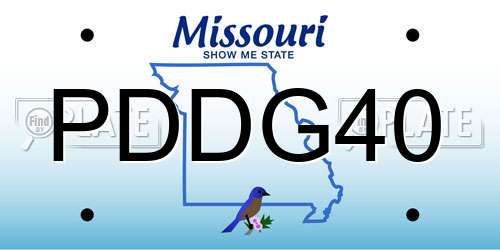 PDDG40 Missouri License Plate
