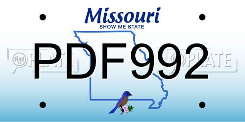 PDF992 Missouri License Plate