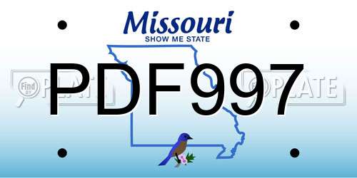 PDF997 Missouri License Plate