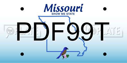 PDF99T Missouri License Plate