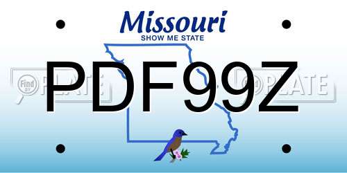 PDF99Z Missouri License Plate