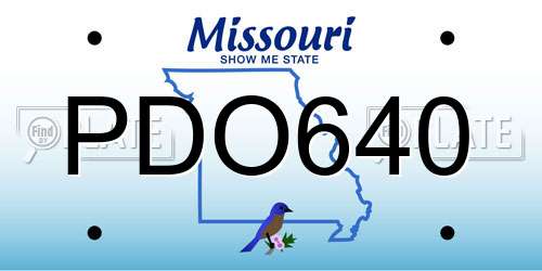 PDO640 Missouri License Plate