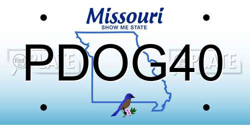 PDOG40 Missouri License Plate