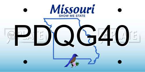 PDQG40 Missouri License Plate