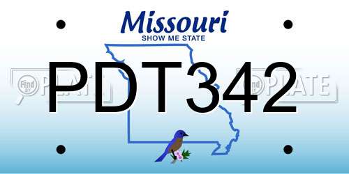 PDT342 Missouri License Plate