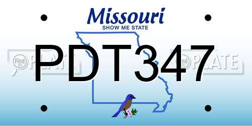 PDT347 Missouri License Plate