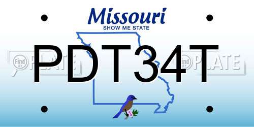 PDT34T Missouri License Plate