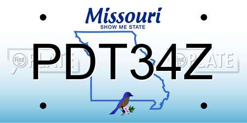 PDT34Z Missouri License Plate