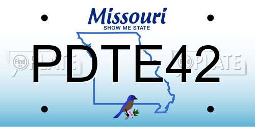 PDTE42 Missouri License Plate