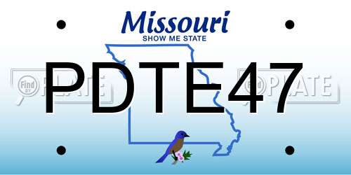 PDTE47 Missouri License Plate