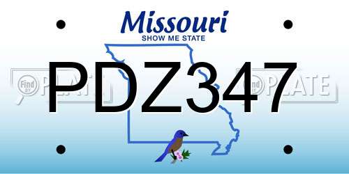 PDZ347 Missouri License Plate