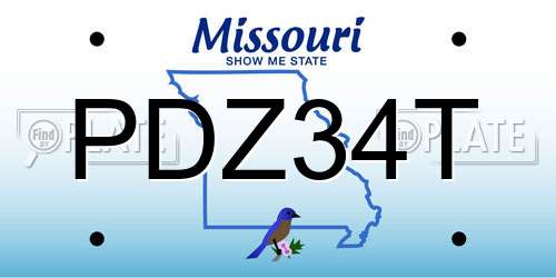 PDZ34T Missouri License Plate