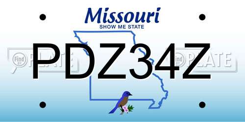 PDZ34Z Missouri License Plate