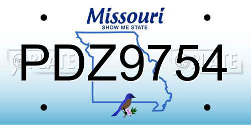 PDZ9754 Missouri License Plate