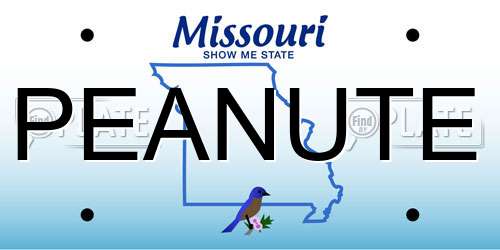 PEANUTE Missouri License Plate