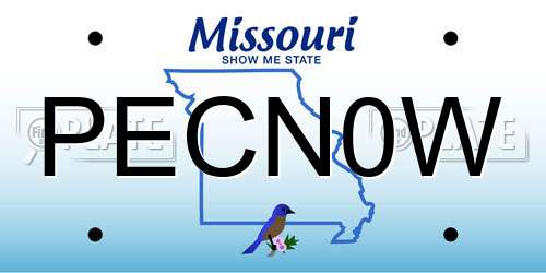 PECN0W Missouri License Plate