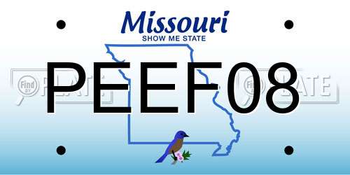 PEEF08 Missouri License Plate