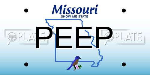 PEEP Missouri License Plate
