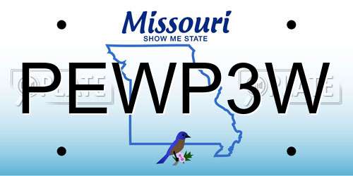 PEWP3W Missouri License Plate