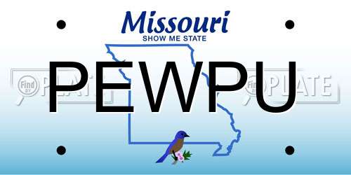 PEWPU Missouri License Plate