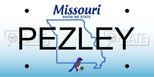 PEZLEY Missouri License Plate