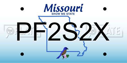 PF2S2X Missouri License Plate