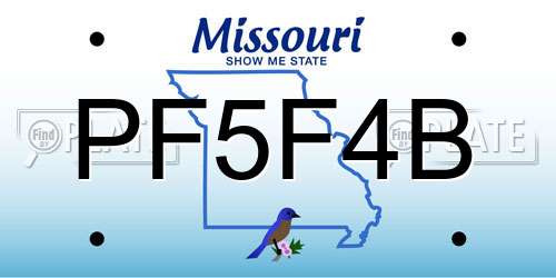 PF5F4B Missouri License Plate