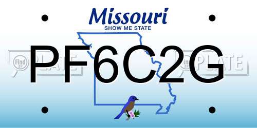 PF6C2G Missouri License Plate