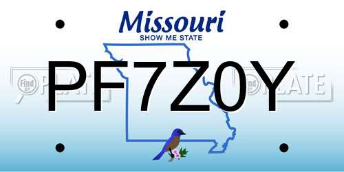 PF7Z0Y Missouri License Plate