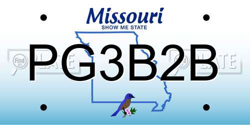 PG3B2B Missouri License Plate