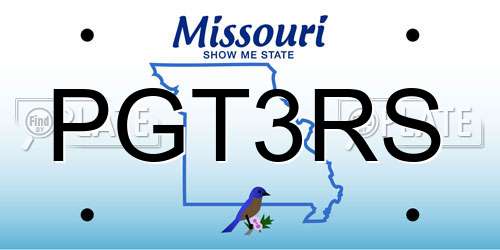 PGT3RS Missouri License Plate