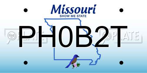 PH0B2T Missouri License Plate