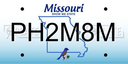PH2M8M Missouri License Plate