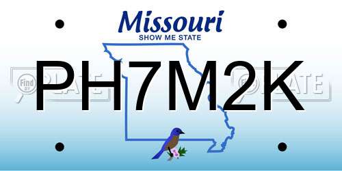 PH7M2K Missouri License Plate