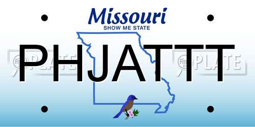 PHJATTT Missouri License Plate