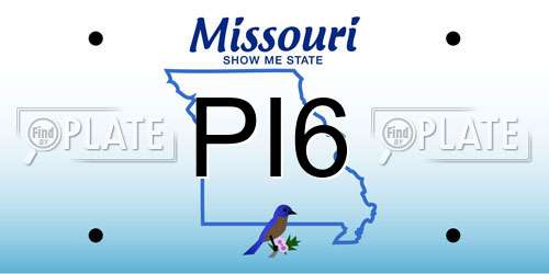PI6 Missouri License Plate