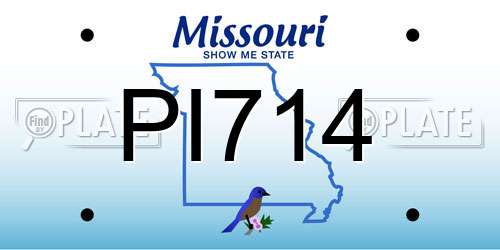 PI714 Missouri License Plate