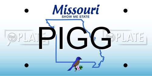 PIGG Missouri License Plate