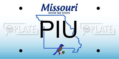 PIU Missouri License Plate