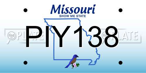 PIY138 Missouri License Plate