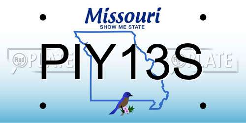 PIY13S Missouri License Plate