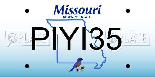 PIYI35 Missouri License Plate
