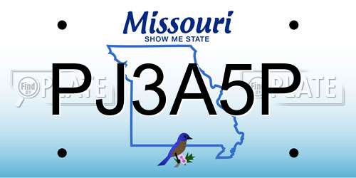 PJ3A5P Missouri License Plate