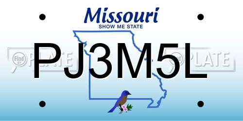 PJ3M5L Missouri License Plate