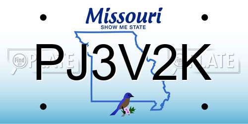 PJ3V2K Missouri License Plate