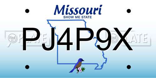 PJ4P9X Missouri License Plate