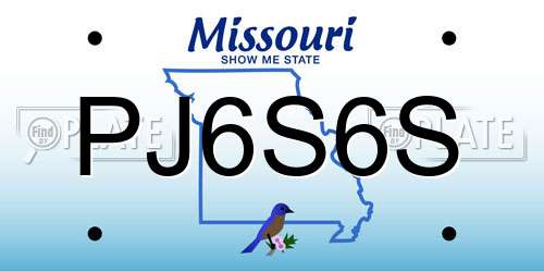 PJ6S6S Missouri License Plate