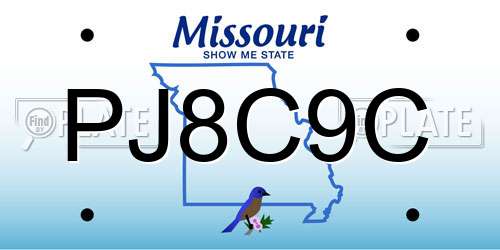 PJ8C9C Missouri License Plate