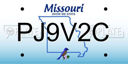 PJ9V2C Missouri License Plate