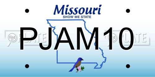 PJAM10 Missouri License Plate
